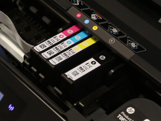 نحوه ی نصب کارتریج HP 902